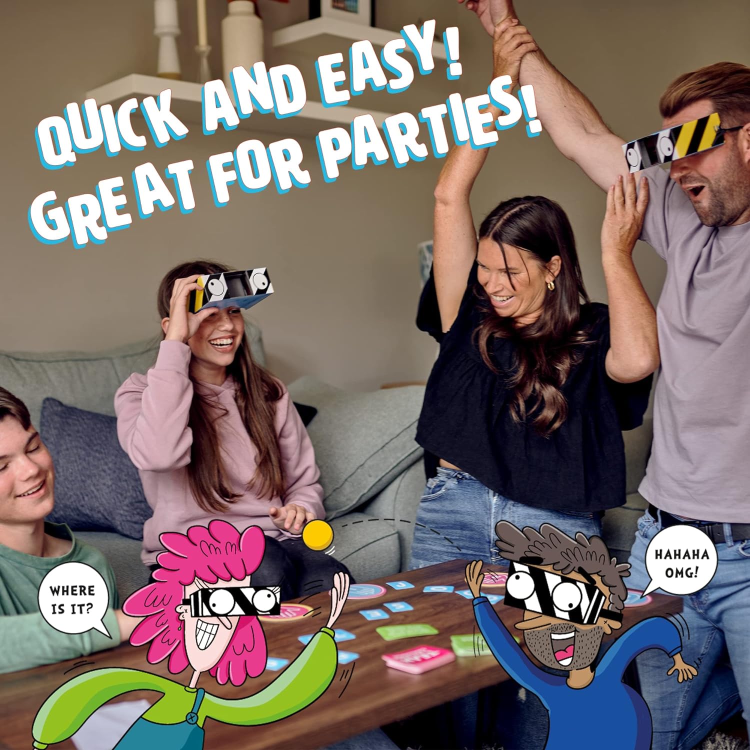 Ginger Fox Joggles Party Game. Change The Way You See Things By Putting On The Joggles Goggles And Completing Hilarious Challenges Whilst Your Left And Right Vision Are Switched The Wrong Way Around.