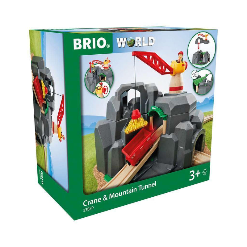BRIO World Crane and Mountain Tunnel Train Set Accessories for Kids Age 3 Years Up - Compatible with all BRIO Railway Sets & Accessories Single