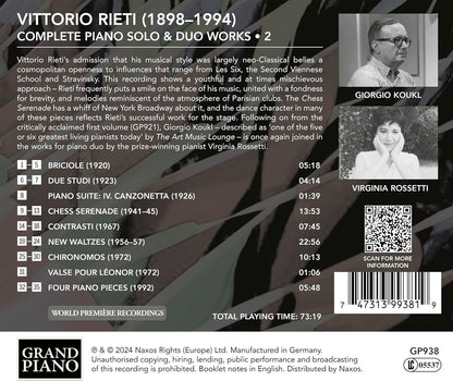 Rieti: Complete Piano Solo & Duo Works - Volume 2