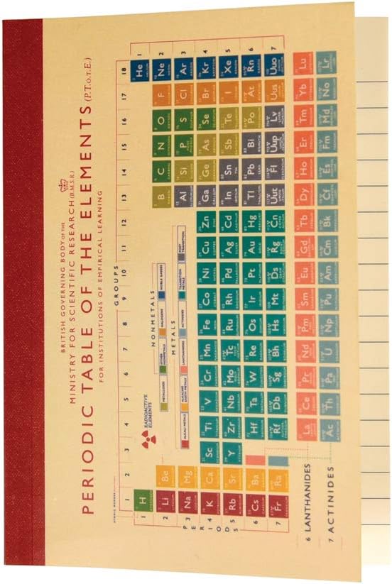 Rex London Periodic Table Blank A6 Lined Notebook