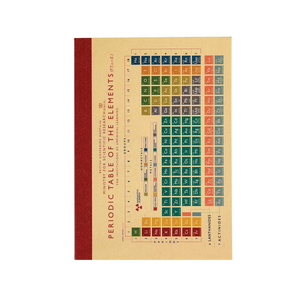 Rex London Periodic Table Blank A6 Lined Notebook