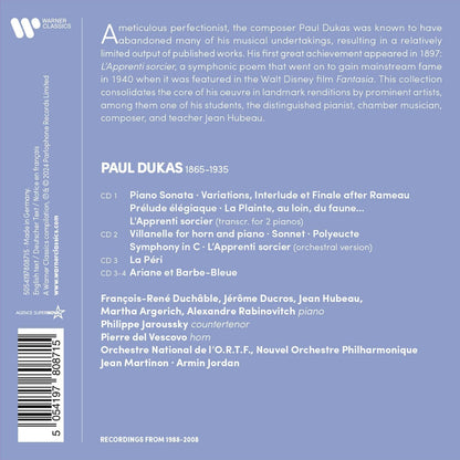 Paul Dukas: Music for Piano/L'apprenti Sorcier/Symphony in C/...