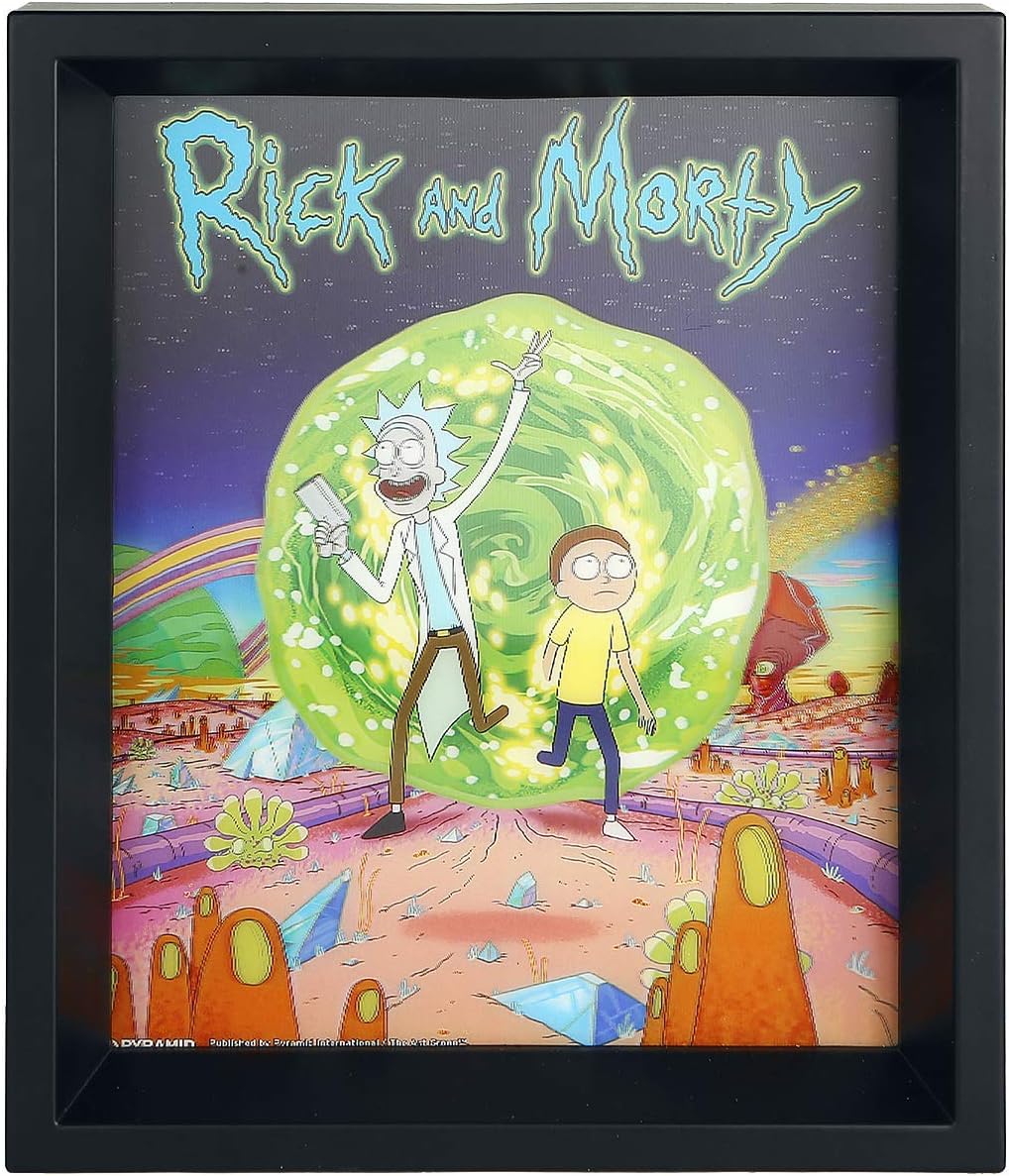 Cartoon Network Rick and Morty Portal 3D Lenticular Poster, Multi-Colour, 10 x 8-Inch