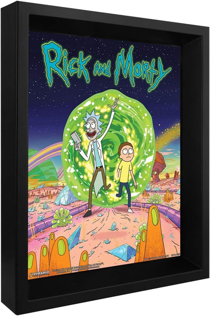 Cartoon Network Rick and Morty Portal 3D Lenticular Poster, Multi-Colour, 10 x 8-Inch