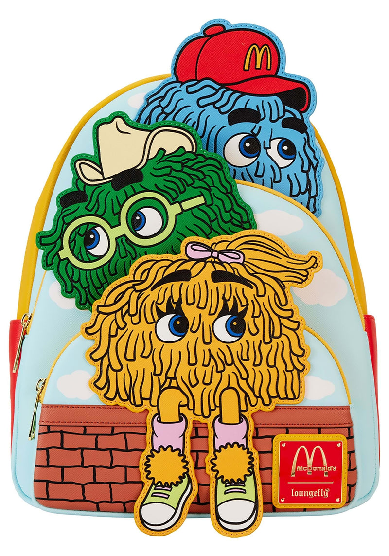 Loungefly McDonalds Triple Pocket Fry Guys Kids Mini Backpack Multi