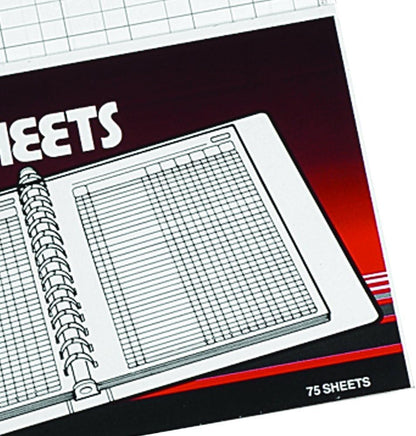 Rexel Twinlock Variform Multi-Ring Binder V8 Cash Refill Sheets 12 Columns , White (Pack of 75