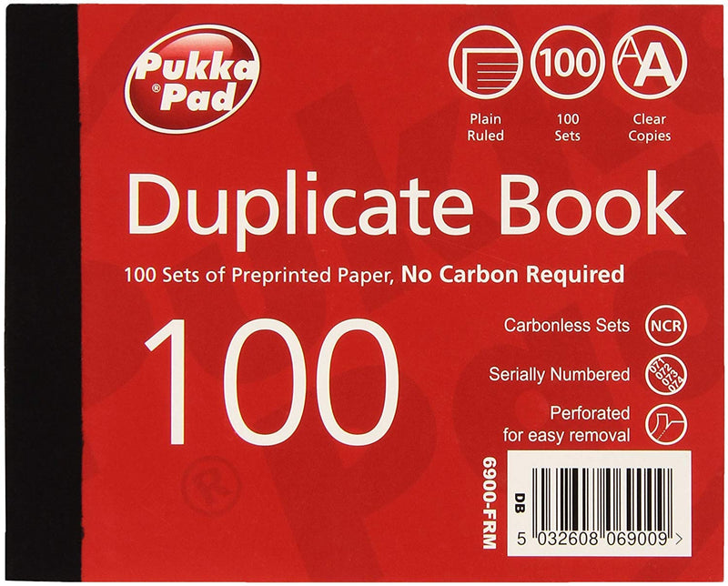 Pukka Pads 6900-FRM 105x130mm Plain Ruled Duplicate Book (Pack of 5