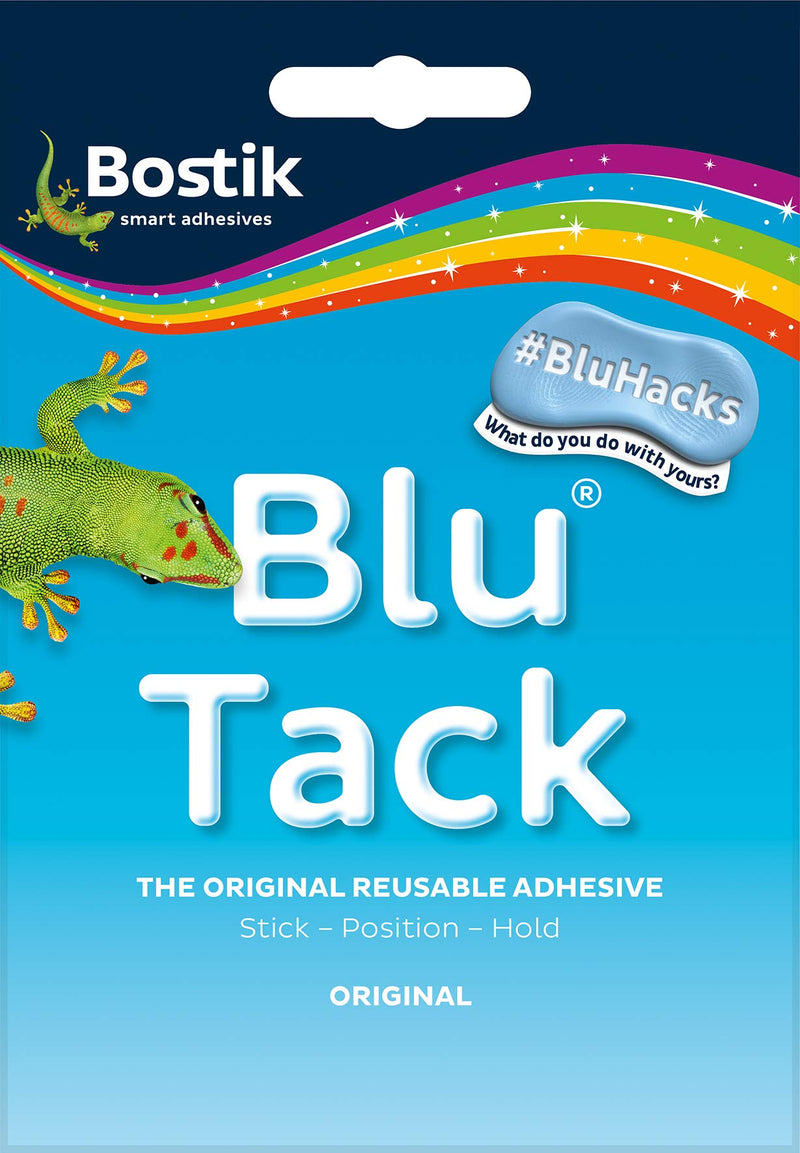Bostik Blu Tack, Multipurpose Reusable Adhesive, Clean, Safe & Easy to Use, Non-Toxic, Handy Size, Colour: Blue Blue Handy