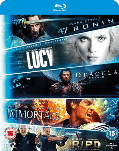 Blu ray 5-Movie Starter Pack: Lucy/Dracula Untold/47 Ronin/Immortals/R.I.P.D