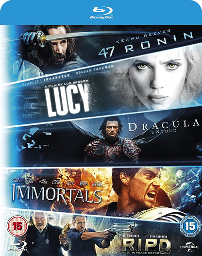 Blu ray 5-Movie Starter Pack: Lucy/Dracula Untold/47 Ronin/Immortals/R.I.P.D