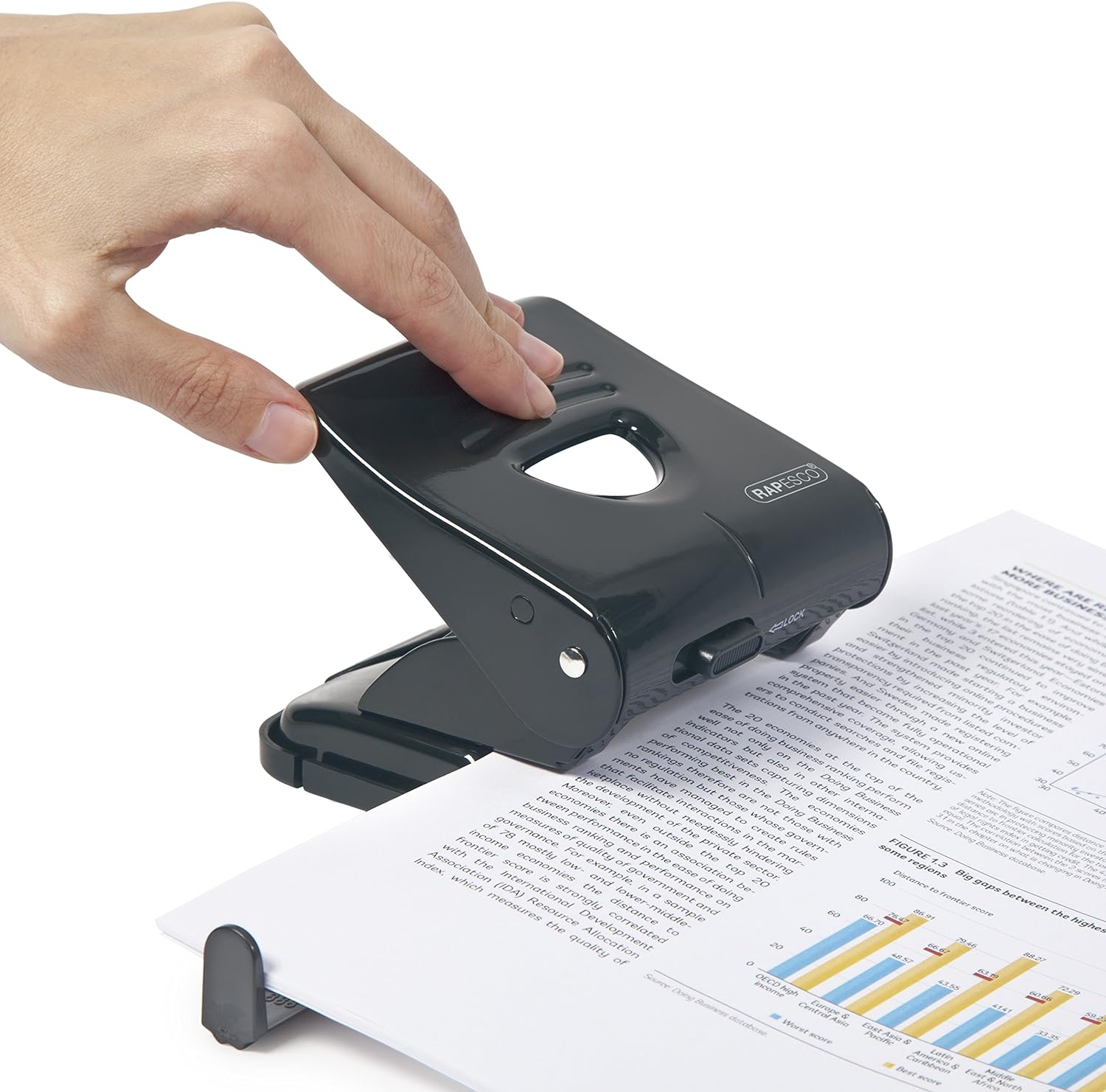 Rapesco PF827AB1 827 2-Hole Metal Punch, 30 sheet Capacity