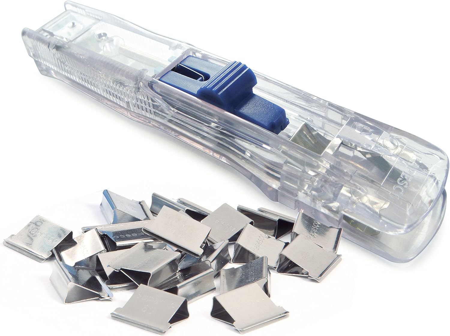 Rapesco RC6008SS Supaclip 60 See Through Heavy Duty Dispenser and 8 Stainless Steel Clips