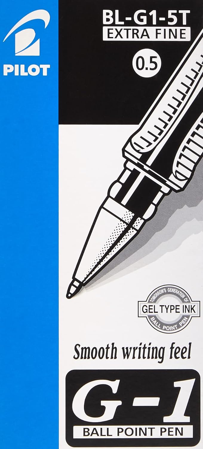 Pilot 101201 G105 Gel Ink Rollerball Pen with 0.5 mm Tip - Black (Pack of 12