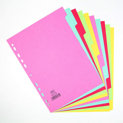 Elba, File Dividers A4, 10 Part, Assorted, 1 Sets