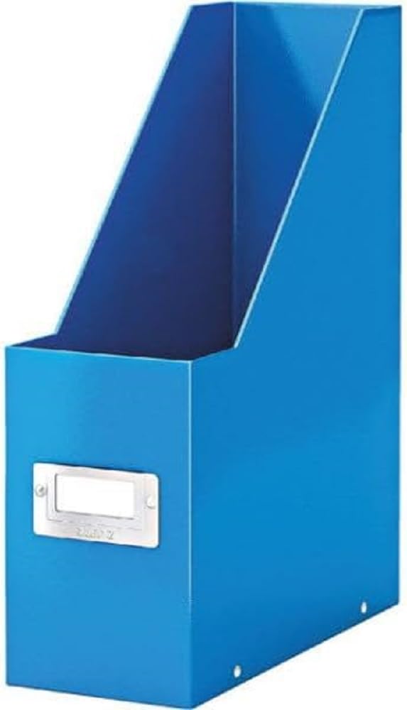 Leitz Magazine File Holder, A4, Cardboard Document Storage Box with Label, Foldable with Label, for Home, Office & School, Click and Store Range 60470036