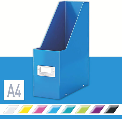 Leitz Magazine File Holder, A4, Cardboard Document Storage Box with Label, Foldable with Label, for Home, Office & School, Click and Store Range 60470036