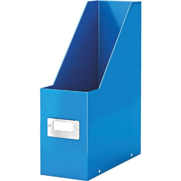 Leitz Magazine File Holder, A4, Cardboard Document Storage Box with Label, Foldable with Label, for Home, Office & School, Click and Store Range 60470036