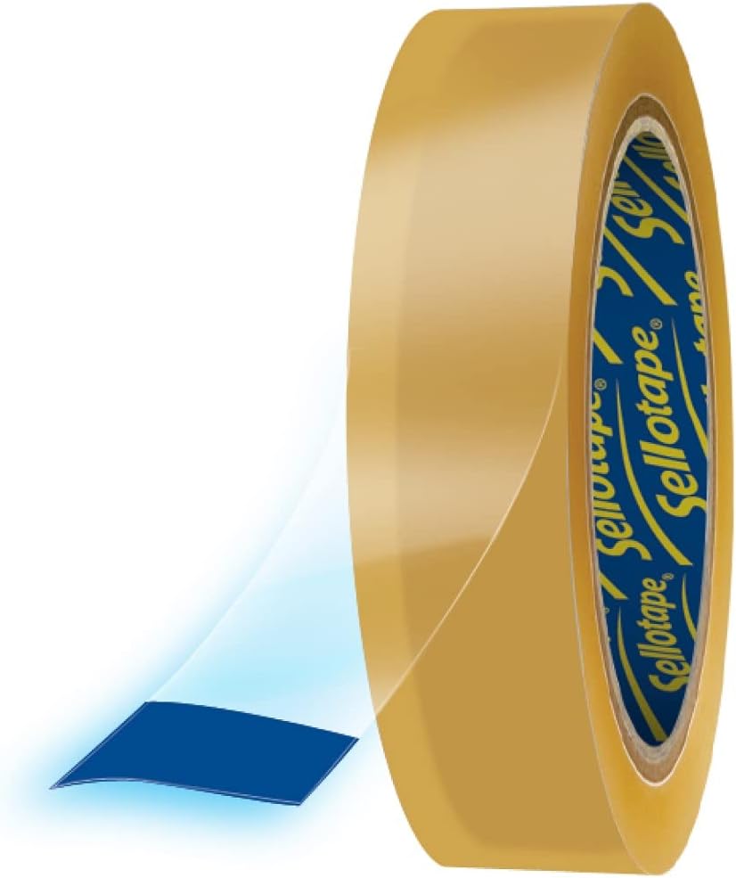 Sellotape Original Golden, Multi-Purpose Clear Tape for Household Objects, Clear Packing Tape for Sticking Envelopes or Cards, Easy to Use Packaging Tape, 6 x 24mmx66m, Golden,Gold