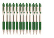 ZEBRA Pen Z Grip Green Pens Ballpoint, Smooth & Comfortable ZEBRA Pens With Pocket Clip, Retractable Ballpoints With Green Ink, Reliable Biro Multipack For Everyday Use - Med Point, 12pk