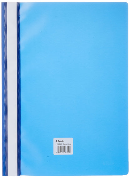 Esselte A4 Plastic Report Files, Pack of 25, 160 Sheet Capacity, Dark Blue, 28315