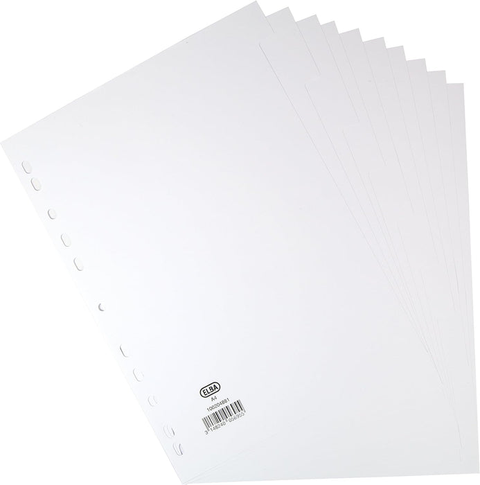 Elba A4 10 Part Card Dividers - White