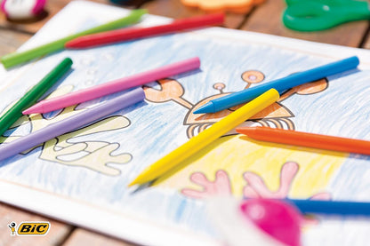 BIC Kids Plastidecor Colouring Crayons, Crayons for Drawing and Crafts, Assorted Colours