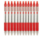 Zebra Z-Grip Medium Retractable Metal Clip Ball Pen - Red (Pack of 12