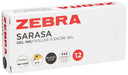 ZEBRA Pen Sarasa Pens, Fine Point Gel Pens For Adult Colouring, Smear-Proof Gel Pens For Writing, Reliable Retractable Black Pens For Kids & Adults, Colour ZEBRA Pens Set, 12 Pk - Black Ink