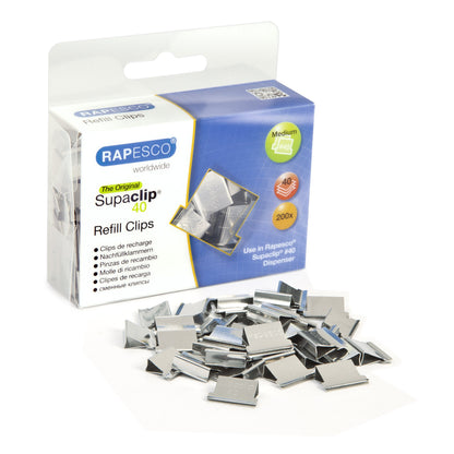 Rapesco CP20040S Supaclip 40 Stainless Steel Refill Clips