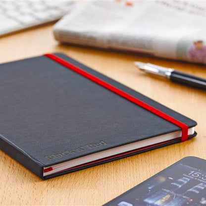 Black by Black n' Red A6 Journal - Ruled with Numbered Pages Hard Cover A6