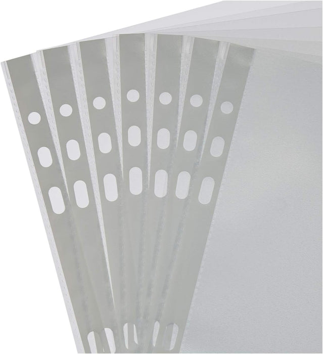 Esselte Heavy Duty Punched Pocket, Pack of 25, Holds up to 20 A5 sheets, Transparent, Matte, 85 Micron PP Material, 47183