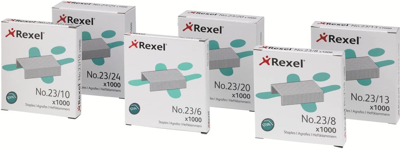 Rexel No. 23 8mm Heavy Duty Stapler and Tacker Staples 40 Sheet Capacity (Pack of 1000