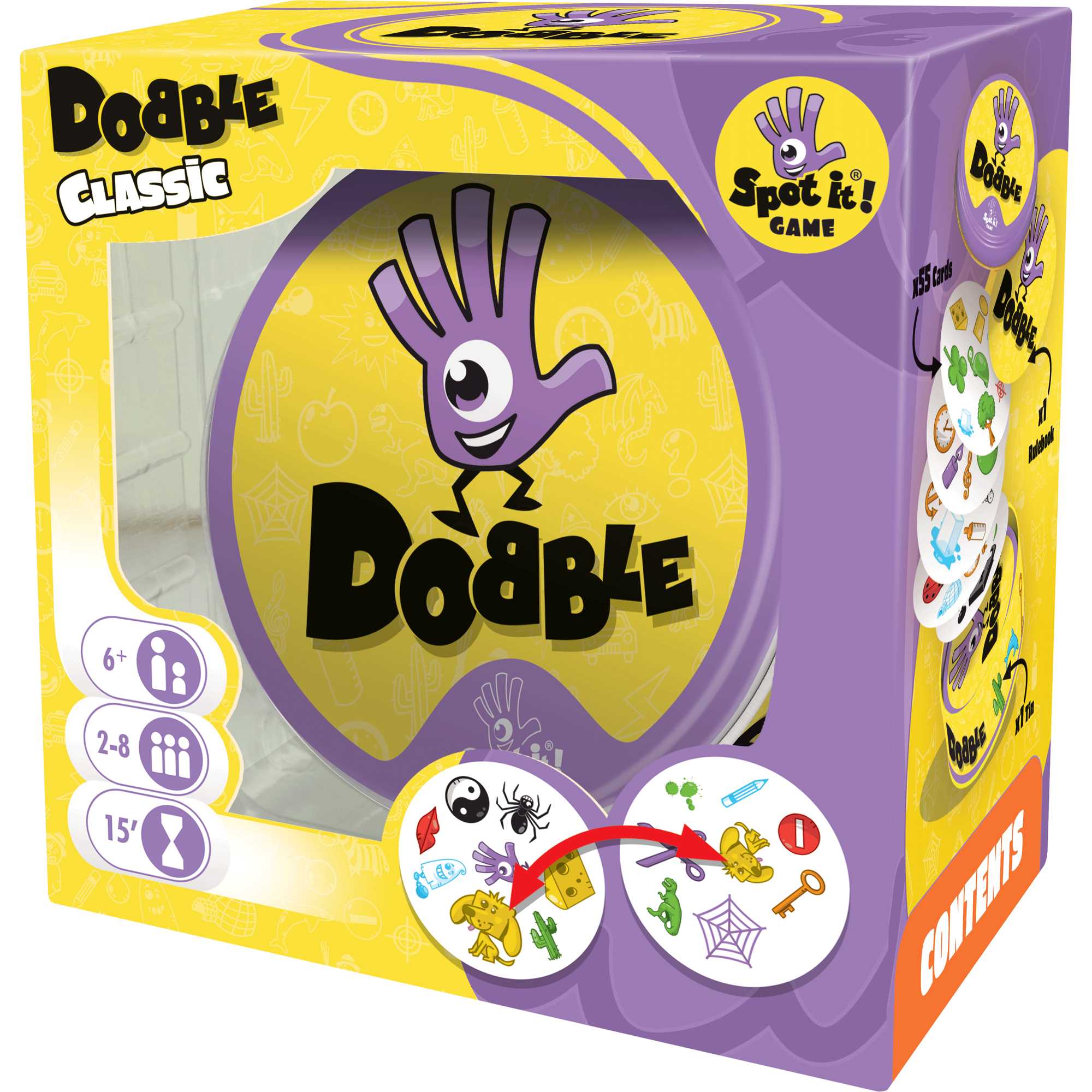 Asmodee | Dobble | Card Game | Ages 6+ | 2-8 Players | 15 Minutes Playing Time