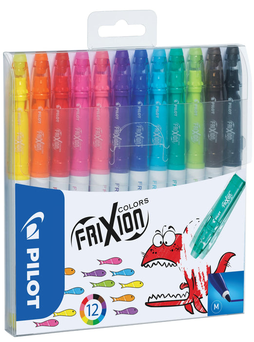 Pilot Frixion Colors Erasable Fibre Tip Colouring Pen - Assorted, Pack of 12 Assorted 1 count (Pack of 12)