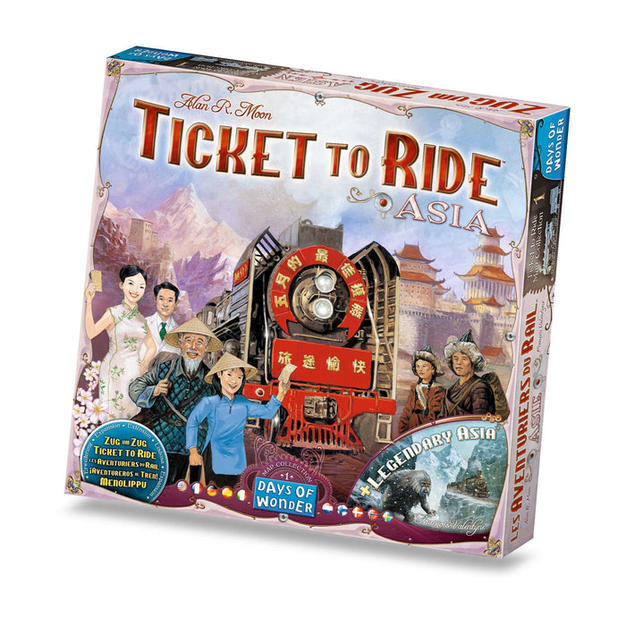 Days of Wonder | Ticket to Ride Asia Board Game EXPANSION | Ages 8+ | For 2 to 6 players | Average Playtime 30-60 Minutes