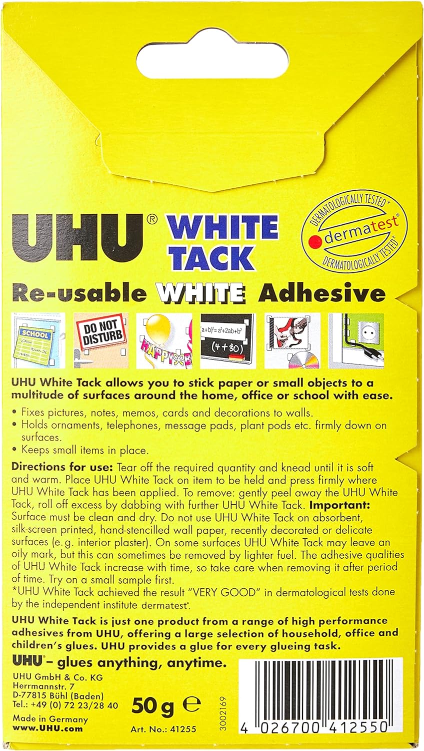 UHU 42196 White Tack Mastic Adhesive Non-staining Handy Pack Ref 2633