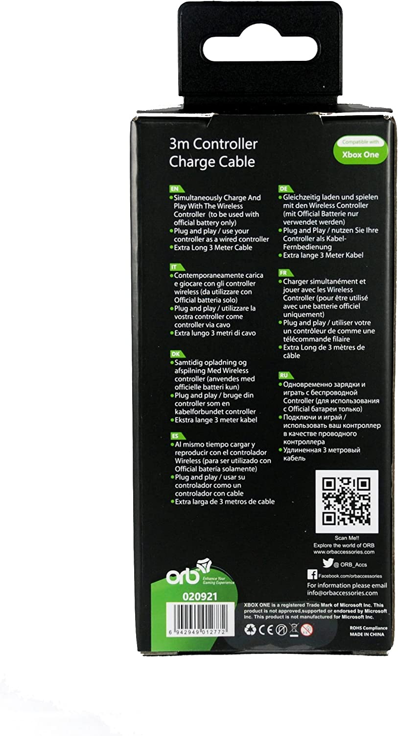 ORB 3m Controller Charge Cable XBOX One