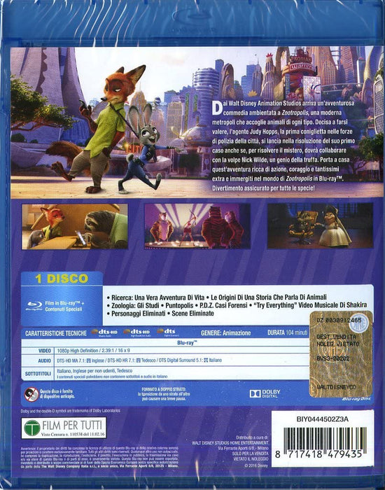 zootropolis (blu ray) BluRay Italian Import