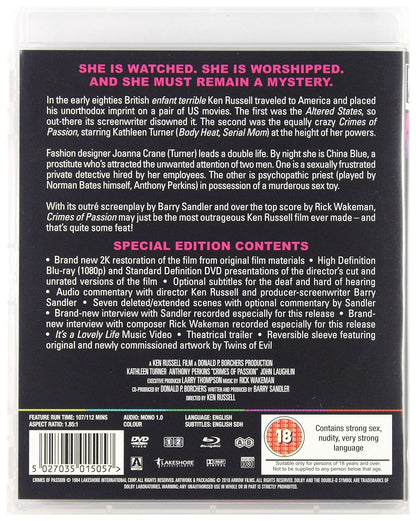 Crimes Of Passion Dual Format Blu-ray + DVD UK-Import, Sprache-Englisch.
