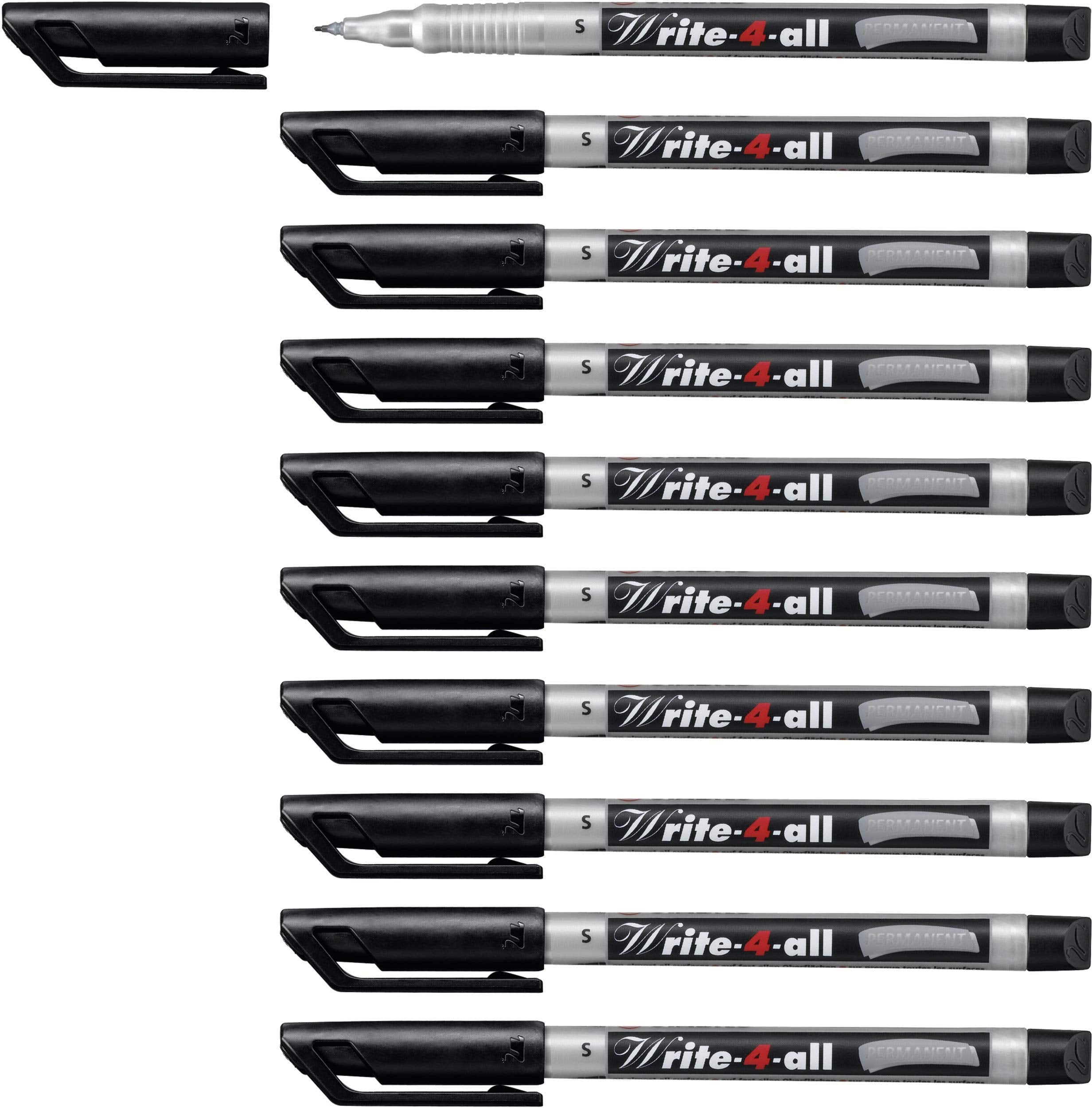 Permanent Marker Pen - STABILO Write-4-all - Superfine - Pack of 10