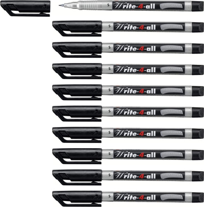 Permanent Marker Pen - STABILO Write-4-all - Superfine - Pack of 10