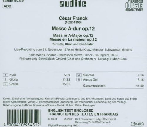 Messe A-dur Op. 12 (Beck)