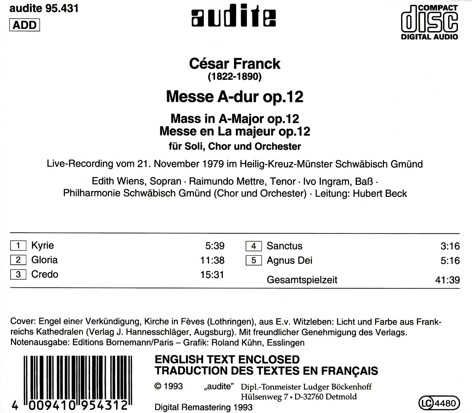 Messe A-dur Op. 12 (Beck)