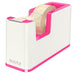 Leitz Tape Dispenser, Heavy Base with Tape, Wow Range, White/Metallic
