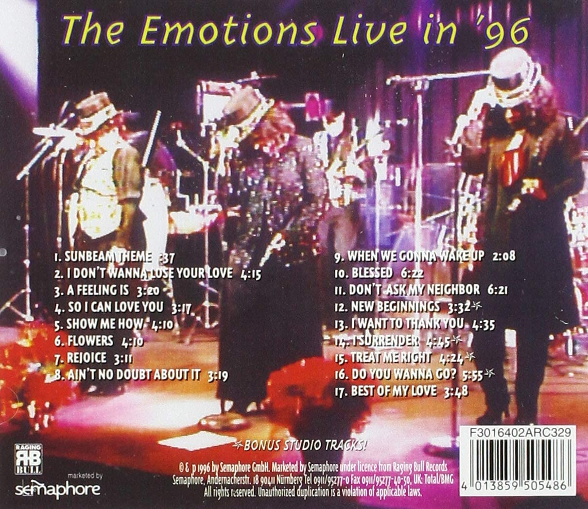 Emotions Live in 96