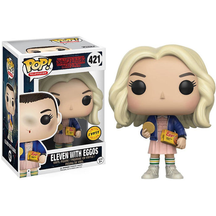 Funko POP! Television: Stranger Things - Eleven - (Eggos) - 1/6 Odds for Rare Chase Variant - Stranger Things + Kellogg - Collectable Vinyl Figure - Gift Idea - Official Merchandise - TV Fans