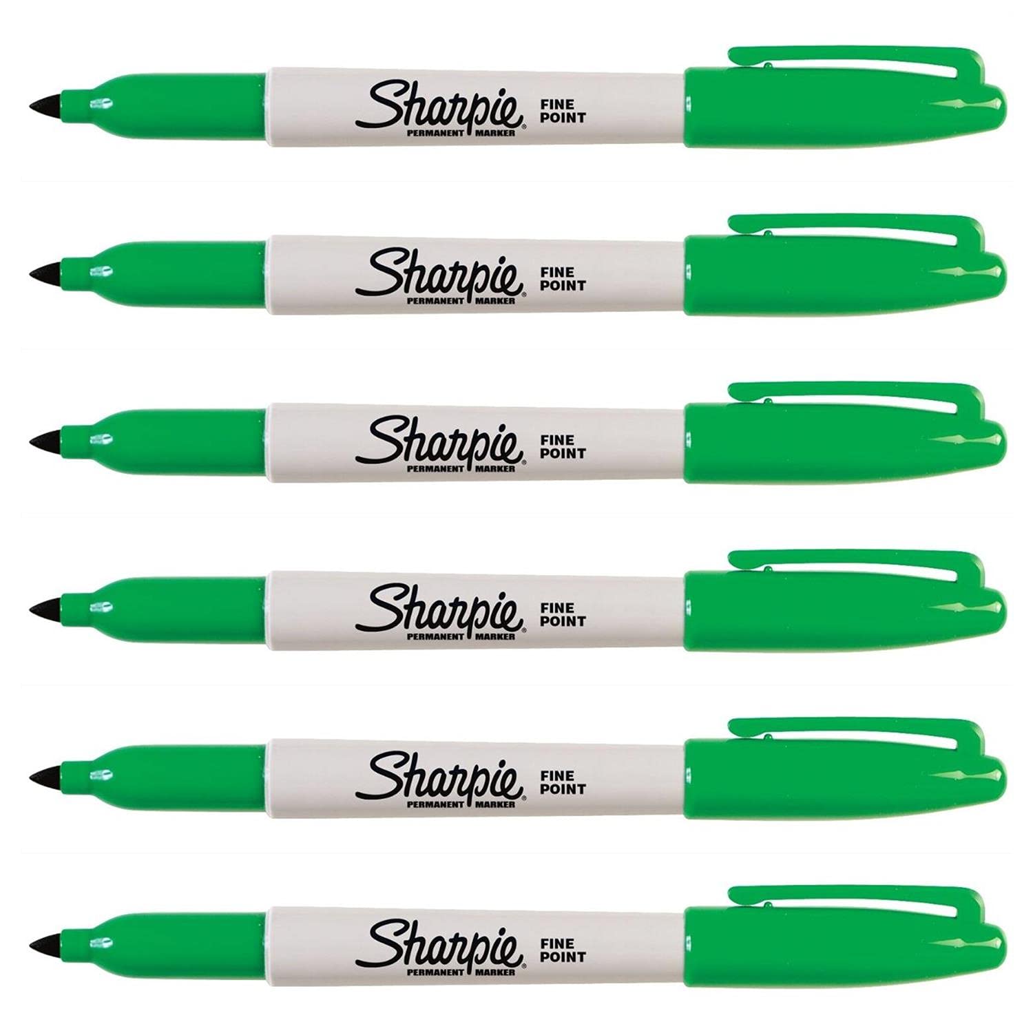 SHARPIE Permanent Markers | Fine Point | Green | 12 Count