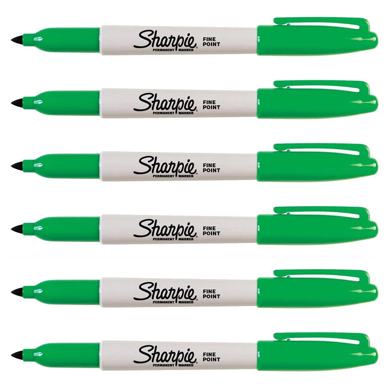 SHARPIE Permanent Markers | Fine Point | Green | 12 Count