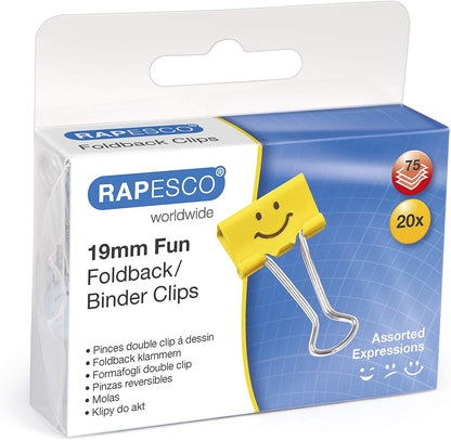 Rapesco Binder Clips, 3/4" Emoji Clips
