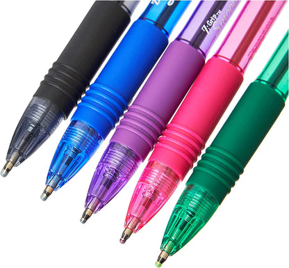 ZEBRA Pen Z Grip Coloured Ballpoint Pens, Smooth & Comfortable ZEBRA Pens With Pocket Clip, Retractable Ballpoint, Multipack Including Black Pen - Medium Point, 5 pack